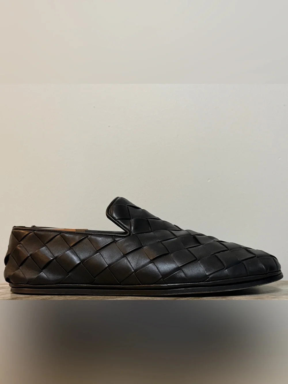 Bottega Veneta Sunday Slipper Black Nero Intrecciato Leather 45/12 Woven